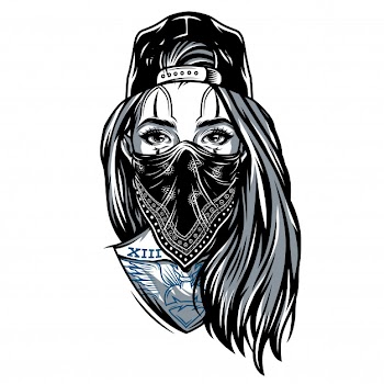 Vintage gangster girl in baseball cap Free Vector