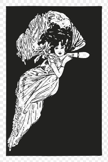 Vintage Gatsby png woman, greyscale | Free PNG - rawpixel