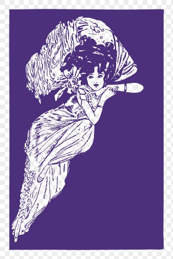 Vintage Gatsby png woman, purple | Free PNG - rawpixel