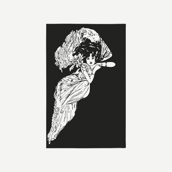 Vintage Gatsby woman, greyscale illustration | Free PSD - rawpixel