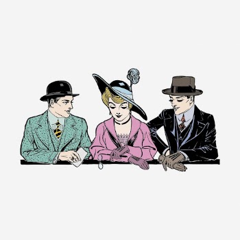 Vintage gentlemen with a woman | Free Photo - rawpixel