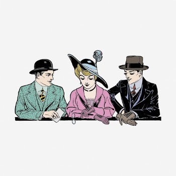 Vintage gentlemen with a woman | Free Vector - rawpixel