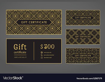  					Vintage gift certificate set vector image														