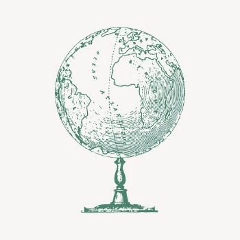Vintage globe clipart, education illustration | Free PSD Illustration - rawpixel