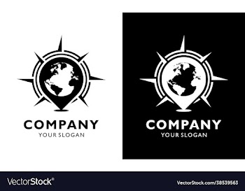 vintage globe compass location icon