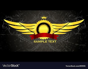 Vintage gold emblem vector image