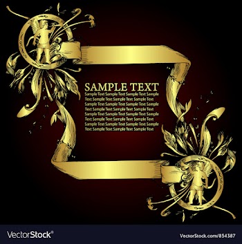 Vintage gold floral frame vector image
