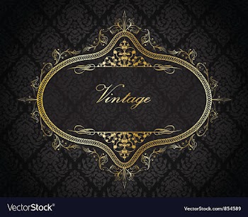 Vintage gold floral frame vector image