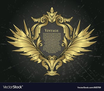 Vintage gold floral frame vector image