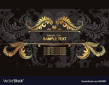 Vintage gold frame vector image