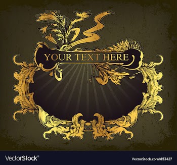 Vintage gold frame vector image