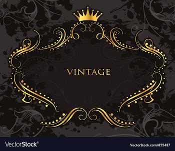 Vintage gold frame vector image