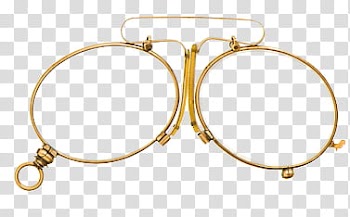 Vintage gold-framed eyeglasses transparent background PNG clipart