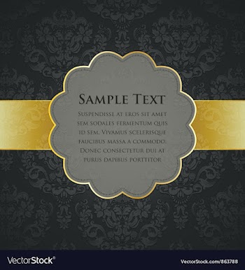 Vintage gold label vector image