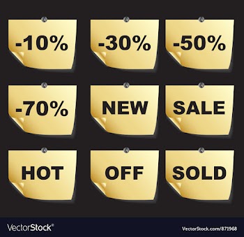 Vintage gold stickers vector image