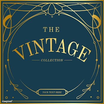 Vintage golden art nouveau badge on blue vect.. | Free stock vector - 519493