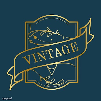 Vintage golden art nouveau badge on blue vect.. | Free stock vector - 519507