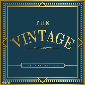 Vintage golden art nouveau badge on blue vect.. | Free stock vector - 519537