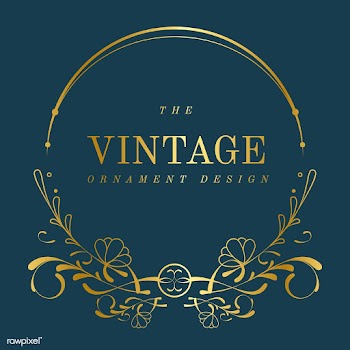 Vintage golden art nouveau badge on blue vect.. | Free stock vector - 519600