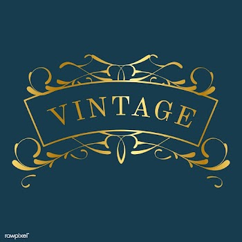 Vintage golden art nouveau badge on blue vect.. | Free stock vector - 519623