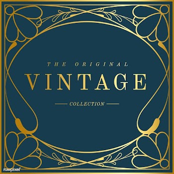 Vintage golden art nouveau badge on blue vect.. | Free stock vector - 519637