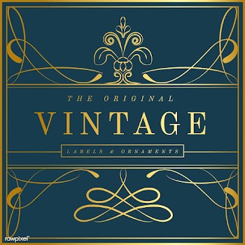 Vintage golden art nouveau badge on blue vect.. | Free stock vector - 519665