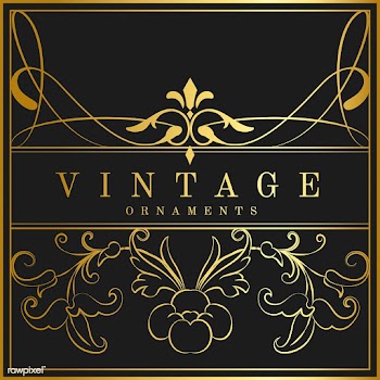 Vintage golden art nouveau badge vector | Free stock vector - 519483