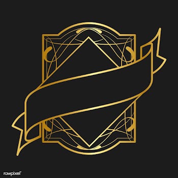 Vintage golden art nouveau badge vector | Free stock vector - 519499