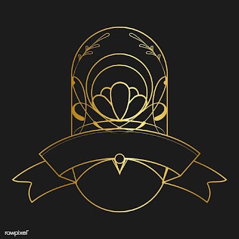 Vintage golden art nouveau badge vector | Free stock vector - 519608