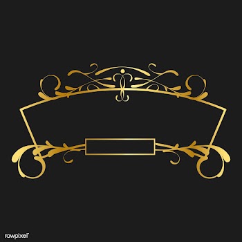 Vintage golden art nouveau badge vector | Free stock vector - 519613