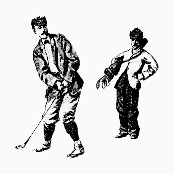 Vintage golfers playing golf | Free stock vector - 572871
