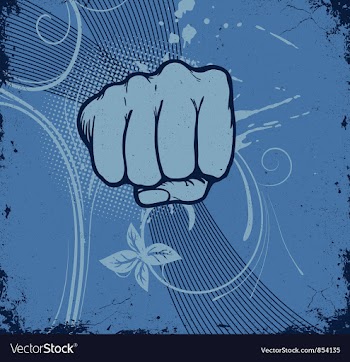 Vintage grunge background with fist vector image