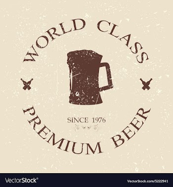 Vintage grunged world class premium beer label vector image