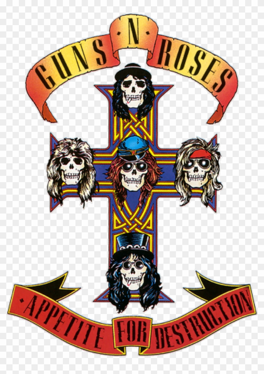 Vintage Guns &amp; Roses Sticker Rock And Roll Band - Guns N Roses Appetite