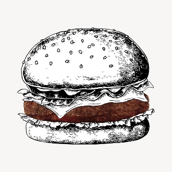 Vintage hamburger, fast food drawing | Free PSD - rawpixel