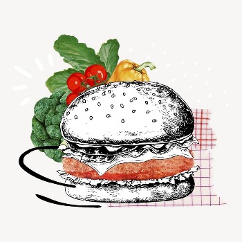 Vintage hamburger, fast food remix | Free Photo - rawpixel