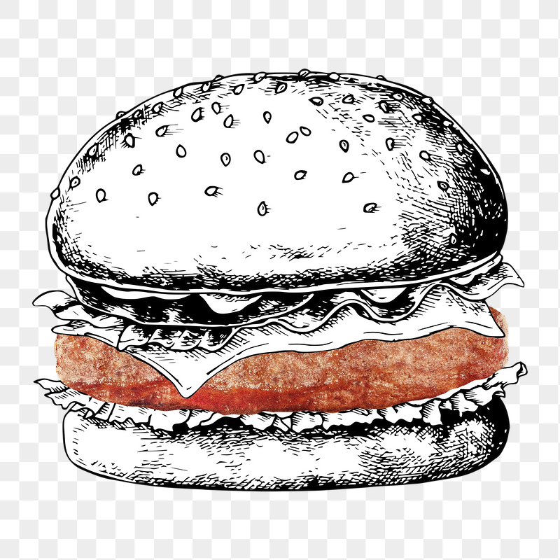 Vintage hamburger png sticker, fast | Free PNG - rawpixel