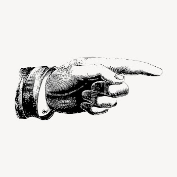 Vintage hand clipart, pointing gesture | Free Vector Illustration - rawpixel