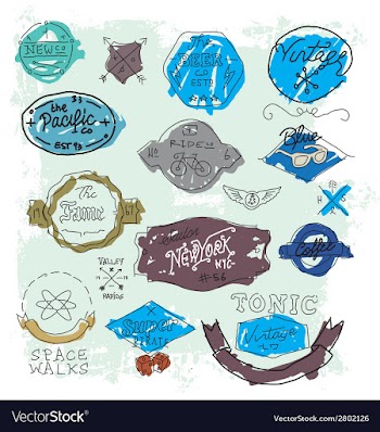 Vintage Hand drawn logos vector image