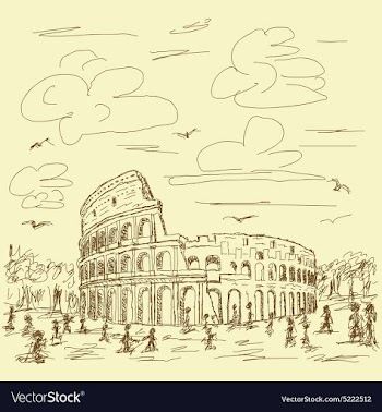 Vintage hand drawn of famous ancient tourist vector image