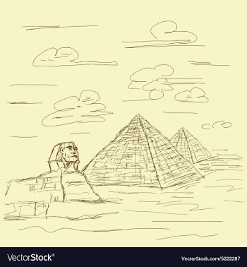 Vintage hand drawn of famous tourist destination vector image