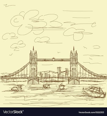 Vintage hand drawn of famous tourist destination vector image