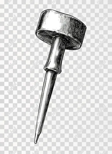 Vintage Hand-Drawn Office Push Pin Clip Art