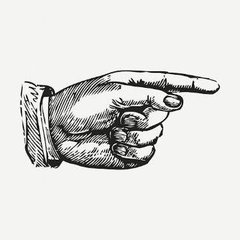 Vintage hand, pointing gesture clipart | Free PSD Illustration - rawpixel