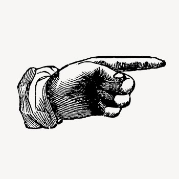 Vintage hand, pointing gesture illustration | Free Vector Illustration - rawpixel