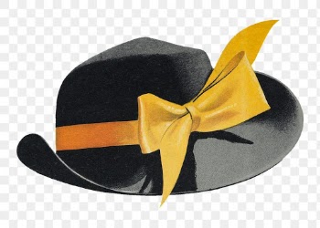 Vintage hat illustration png, remixed from "Keep it under your hat!" poster by St. Michael's Press Ltd.