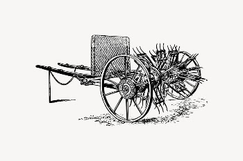 Vintage haymaker machine clipart, agriculture | Free Vector Illustration - rawpixel
