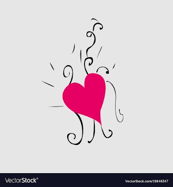 Vintage heart and hand drawn line vector image