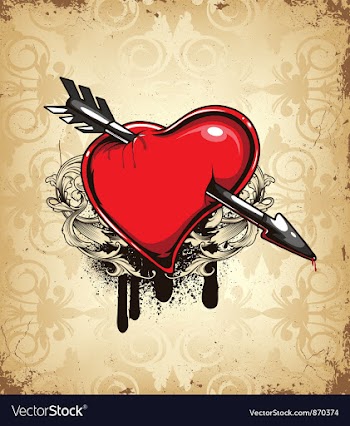 Vintage heart vector image