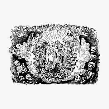 Vintage heaven hand drawn clipart, | Free Vector - rawpixel